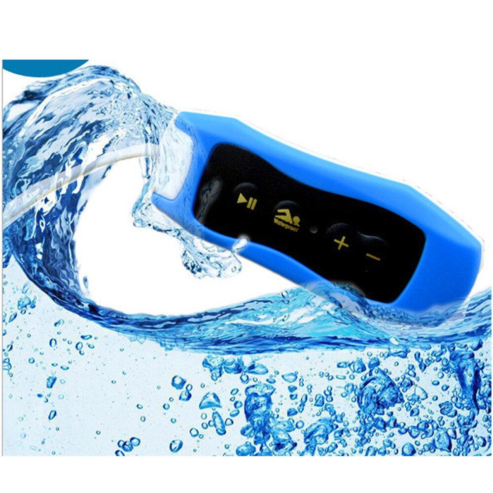 Waterproof ipx 8 clip  mp3 player fm radio stereo sound 8g swimming diving surfing cycling sports music player