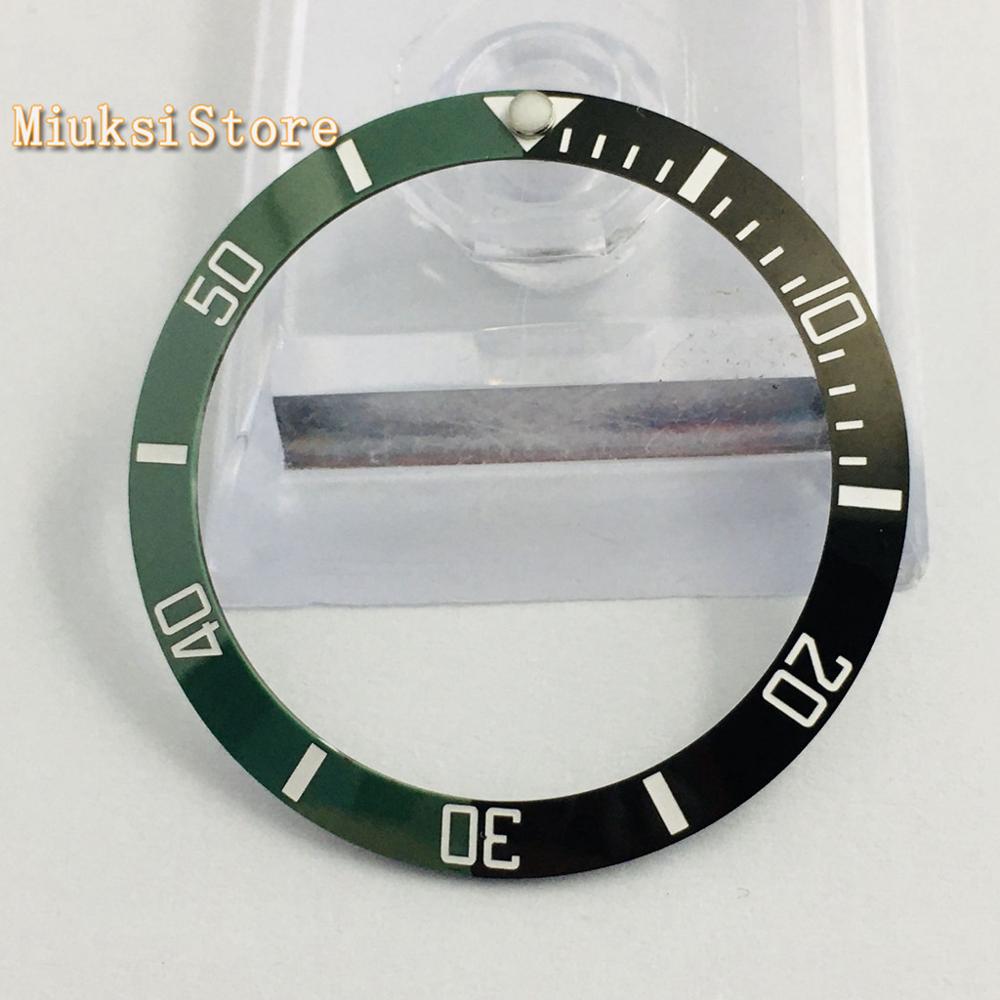 38mm black/green ceramics watch bezels fit automatic mechanical watch 40mm men' watch bezels