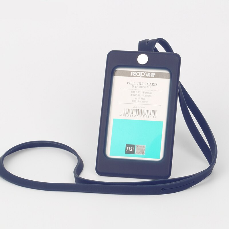 Silicone Id Card Holder Soft Badge Hospital Employee Work Badge(Standard size): blue