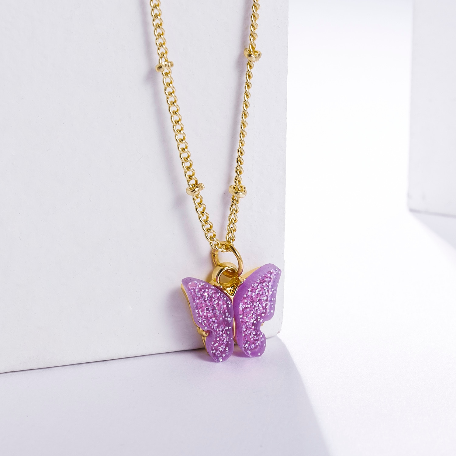 Cute Acrylic Butterfly Pendant Necklace for Women Party Statement Necklace Sweet Korean Necklace Jewelry