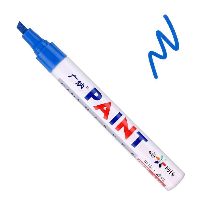 Rotulador de pintura de punta plana de colores, Graffiti, banda de rodadura de neumático de coche, CD, Metal, madera, marcador impermeable aceitoso permanente, suministros para escuela y oficina MP4: Azul cielo