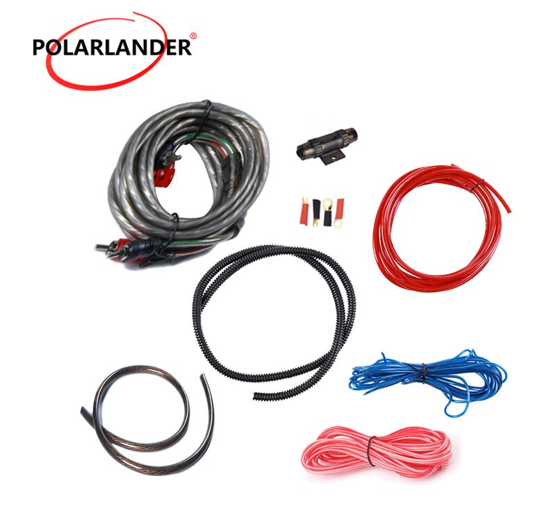 1500W 4GA Car Audio Wires Cable 4GA Power Cable Installation Kit 60 AMP Fuse Holder Amplifier Subwoofer Speaker Whole