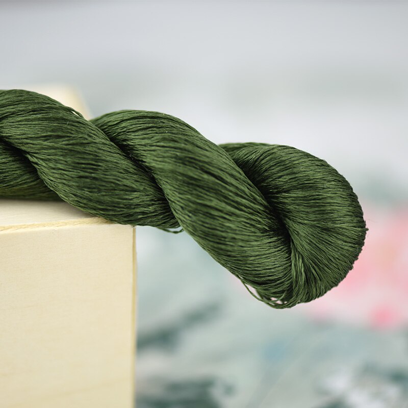 1pcs 100% silk thread hand embroidery embroider cross stitch 400m silk embroidery thread Dry green series/7 pure colors: 4