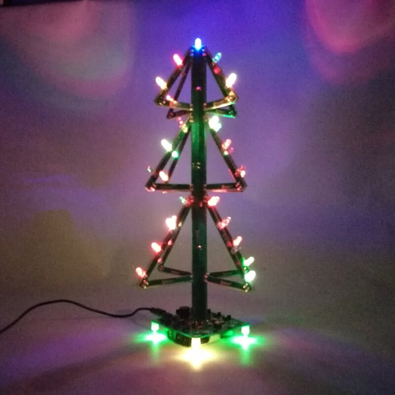 Diy Muziek Kerstboom Solderen Kit Knipperende Led 3D Xmas Tree Elektronische Training Practice Project Montage Set