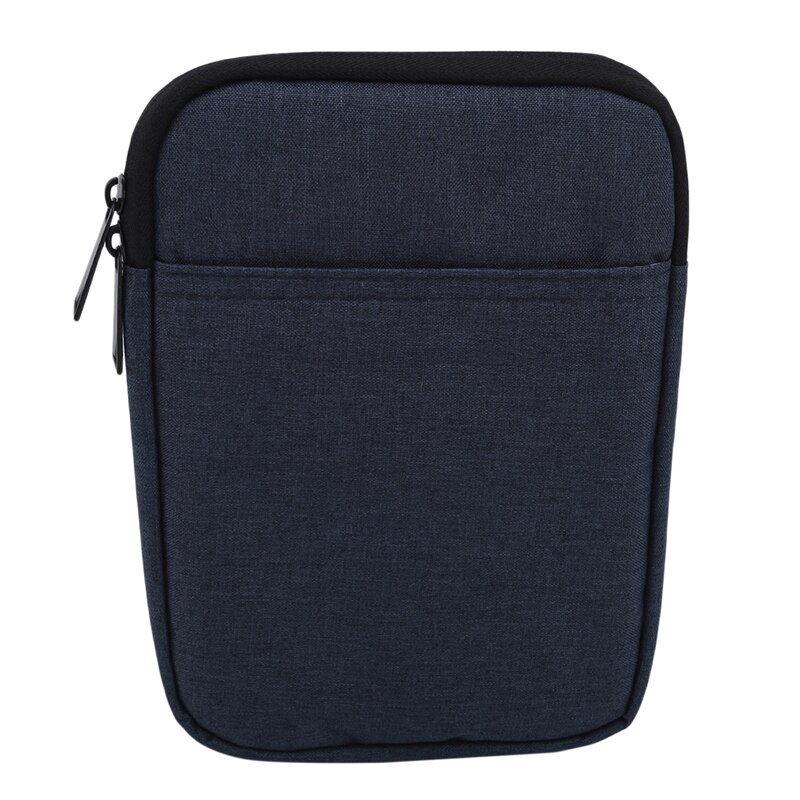 Multifunctional A4 File Hand-Held Zipper Storage Bag Men and Women Portable Ipad Laptop Phone File Notebook Organizer Case Bag: navy