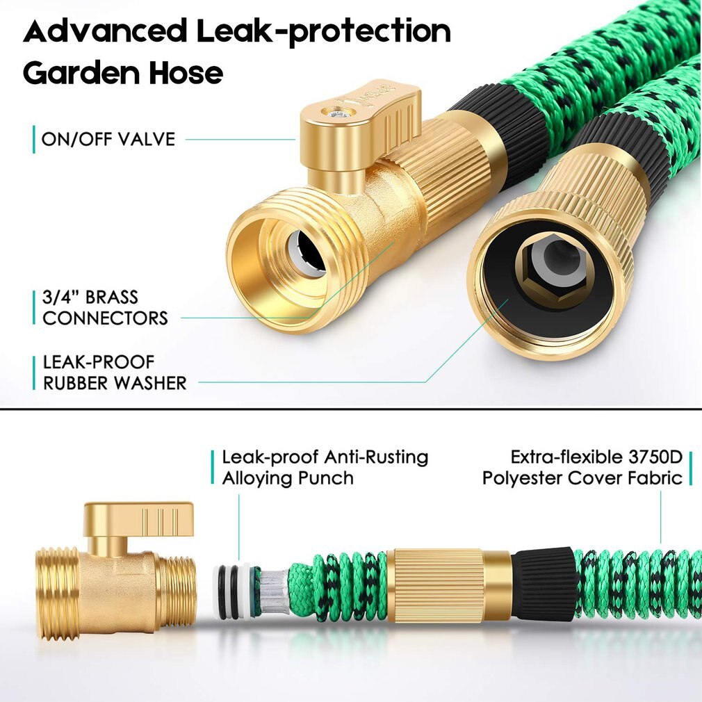 Expandable Garden Hose Leakproof Lightweight Garden Water Hose Durable Outdoor Gardening Flexible Hose For Watering