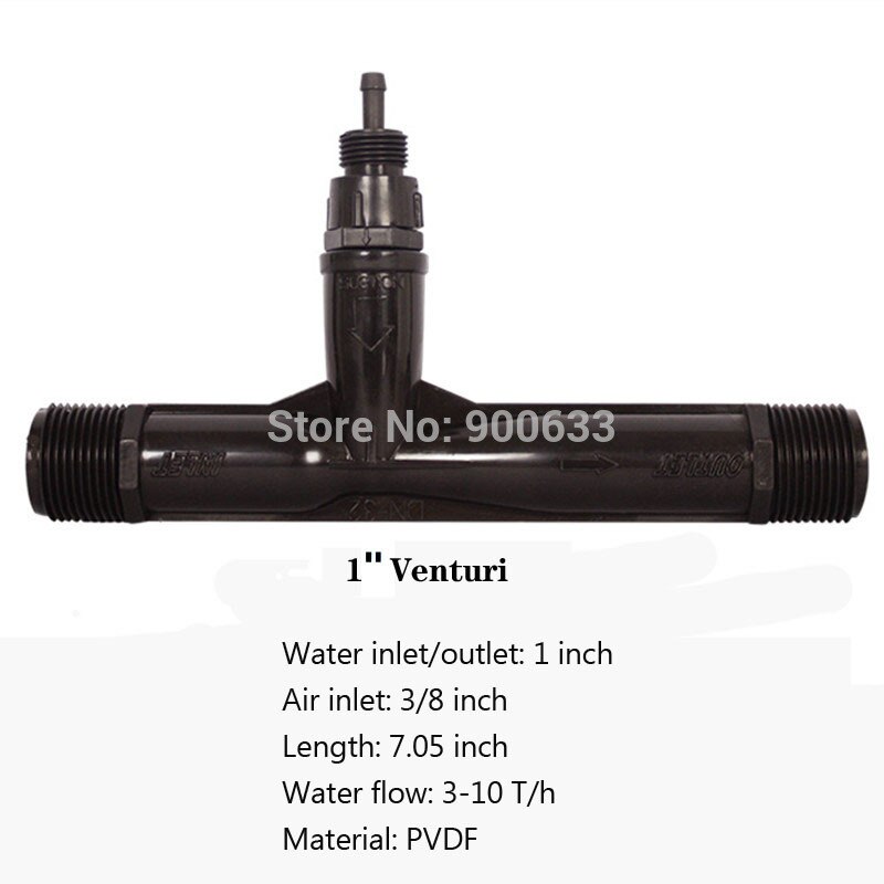 1/4 '' 1/2 '' 3/4 '' 1 '' 1.5 '' 2 '' pvdf venturi gödselinjektor ozonblandare för vattenrenare delar