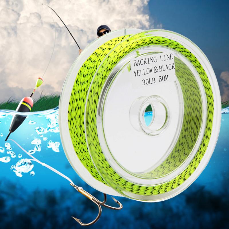 1pc of Fly Line White/Green/Red Color 50M Backing Line 30LB Braided Line Fly Backing Line 8 Weaves with Box Bass
