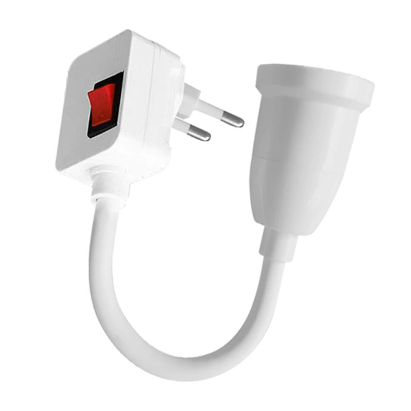 Portalámparas de tubo flexible E27 casquillo de tornillo, enchufe giratorio de estilo europeo con interruptor, portalámparas para lámparas de pared