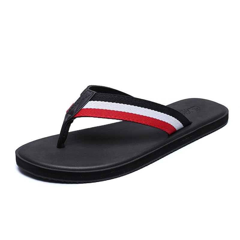 Strand Schoenen Mannen Zomer Strand Slippers Anti-Slip Platte Casual Slippers Man Indoor Slippers Douche Schoen: White Red / 8