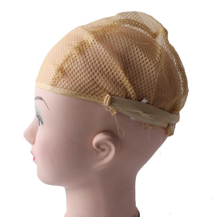 Gorro de red de nailon para hacer pelucas, con correa de red elástica ajustable en la parte trasera, para pelucas de encaje, negro, Rubio, dos colores, 10 Uds.