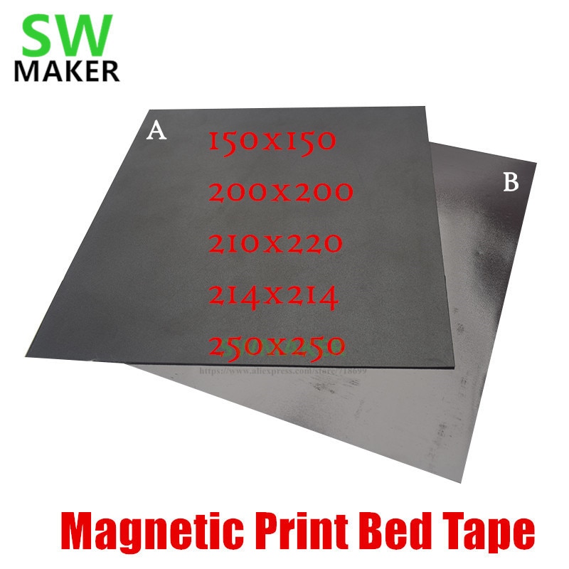 Magnetic Print Bed Tape square 150/200/214/220/250mm Print Sticker FlexPlate PLA Prusa Wanhao Creality 3D Printer parts