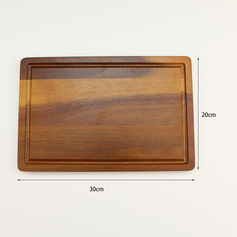 Tabla de cortar de madera, bandeja de comida, bandeja de desayuno de madera maciza, tabla de cortar de cocina para el hogar, tabla de cortar de verduras y frutas: Borgoña
