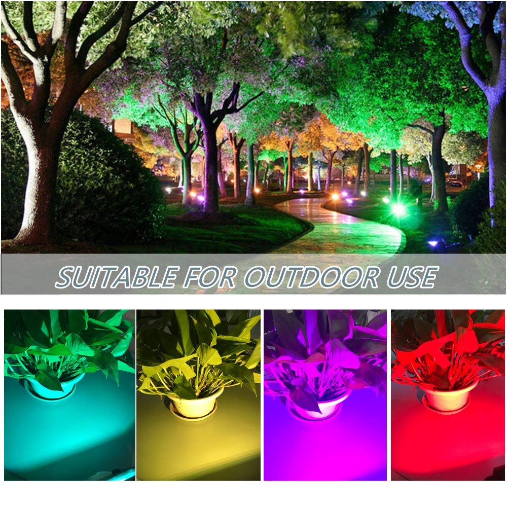 30W RGB LED Flood Lights, Waterproof Outdoor Color Changing LED Security Light with Remote Control, Dimmable Wall Washer Li ST60