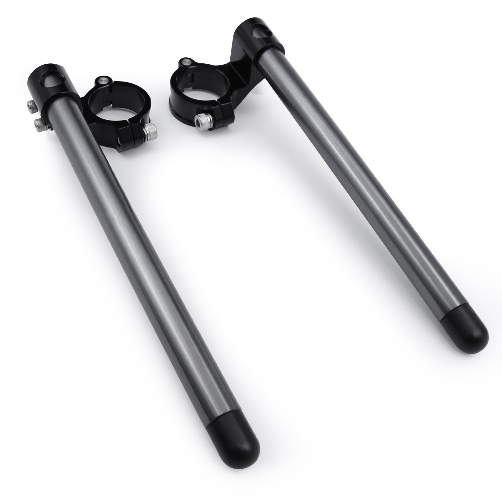 Motorcycle CNC Cafe Racer Handlebar Racing 37 41 45 48 50MM Clip On Fork Handle Bar 1.5 Inch Riser Rised Clip on: black