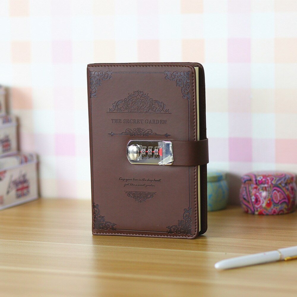 Libreta de notas Vintage con contraseña, diario, personal, secreto, con bloqueo, uso escolar y de oficina: 02