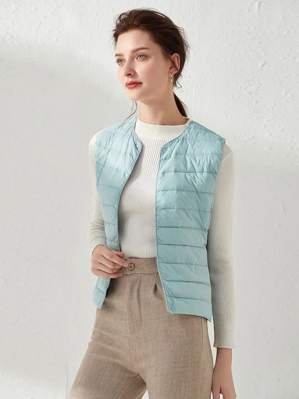 NewBang vrouwen Warme Vesten Ultra Licht Bodywarmer Vrouwen Matt Stof Vest Draagbare Warme Mouwloze Winter Liner: 4XL / Blauw