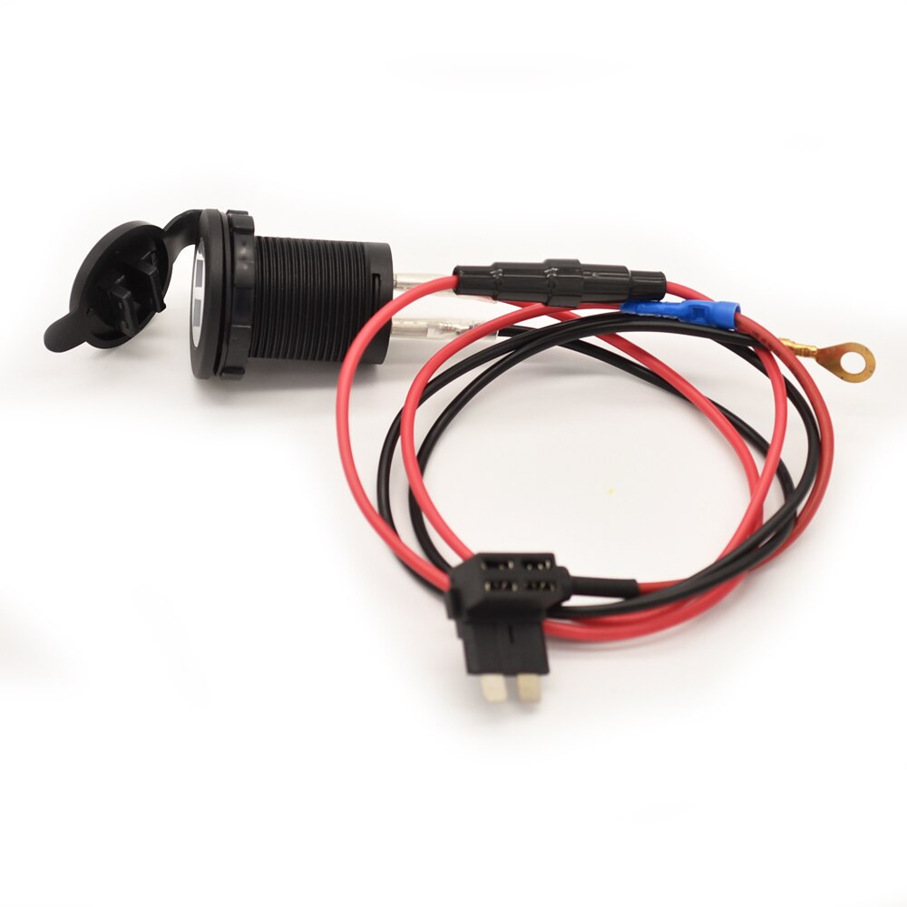 Jtron car fuse tap turn dual USB sockect adapter DC12V 10A cable extention 60cm with blad fuse full kit for RV boat