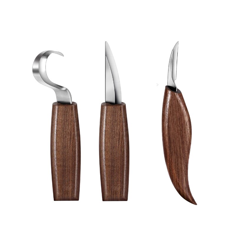 1 / 3 / 5 / 7 / 10 / 12 walnut woodworking knife hand tool set wood carving knife DIY peeling wood carving spoon carving knife