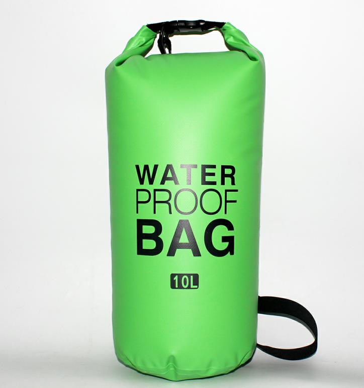 10L 15L Outdoor PVC Swimming Waterproof Dry Ocean Pack Sack Pouch Bag Swim Rafting Impermeable Water Proof Bag: Green 10L
