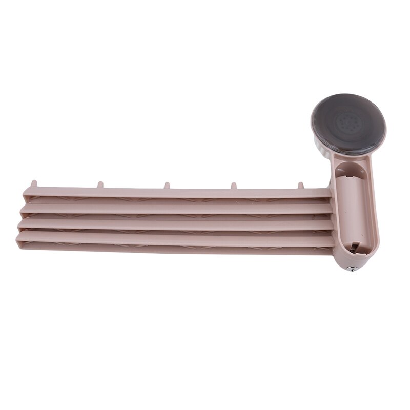 Swivel 180 Degree Bathroom Kitchen Rotating Rack Strong Suction Towel Rail Storage Shelf Wall Removable Towel Bar: Pink