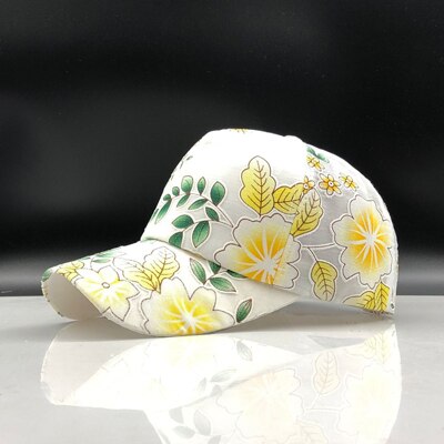 Simpel dame baseball kasket maleri broderi blomst piger snapback hatte kvinde kvinde kasket mesh sommer sol hat: 3