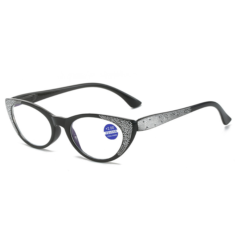 Nuevas gafas de lectura Vintage con forma de ojo de gato y diamantes para mujer, gafas para presbicia antiluz azul, dioptrías + 1,0 a + 4,0