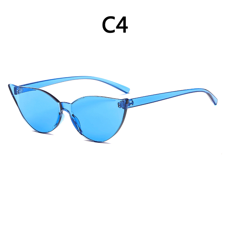 Boyseen retro randloze cat eye zonnebril dames merk 90s trendy kleine groene oranje cat eye zonnebrillen  a003: C4