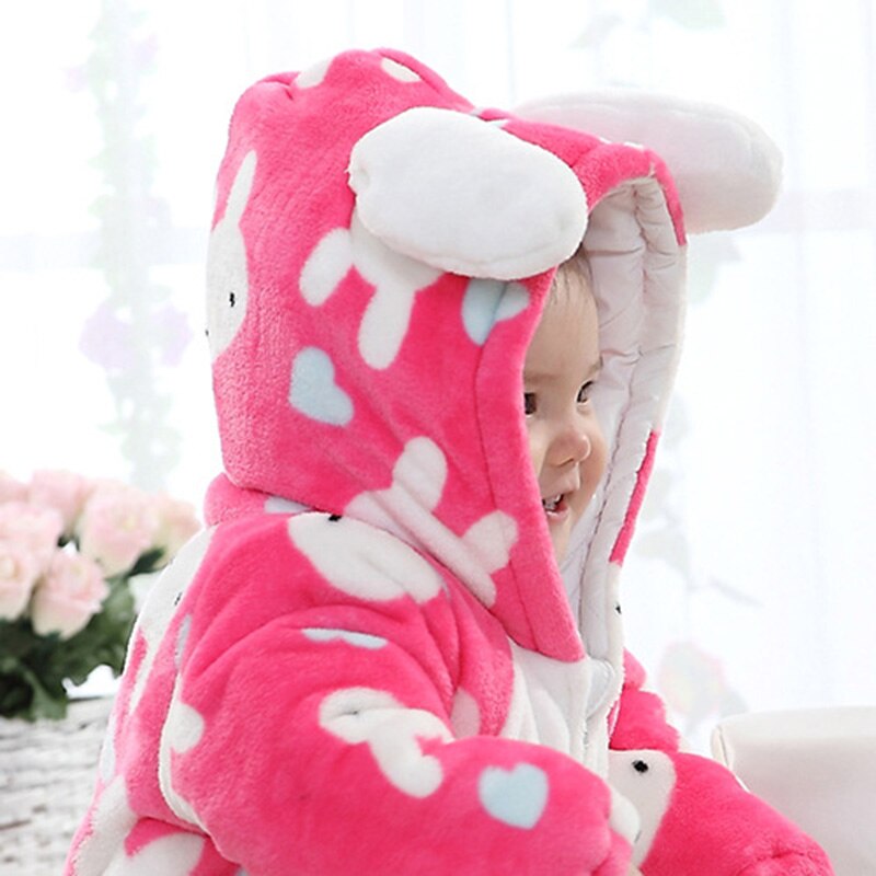 Hylidge Infant Baby Winter Clothes Toddler Girl Romper Warm Jumpsuit Baby Overalls Hooded Snowsuit Baby Boy Winter One-Pieces