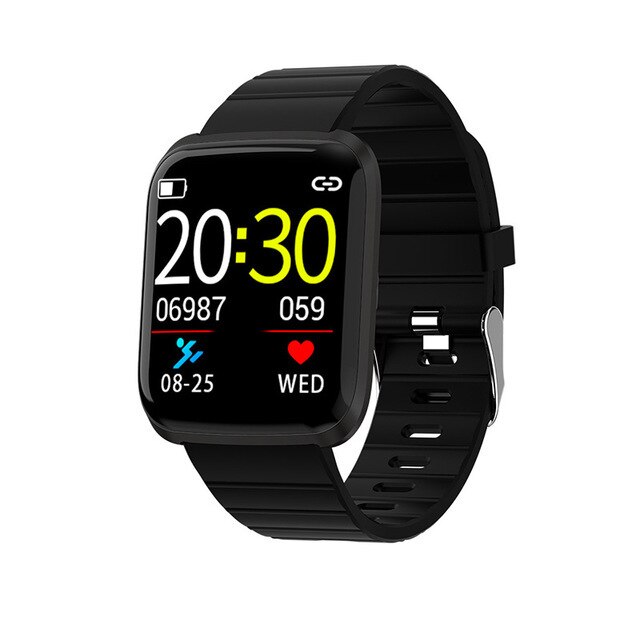 116 Pro Kleur Screen Smart Horloge Mannen Multi Sport Modi Hartslagmeter Bloeddruk Bloed Zuurstof Smartwatch Vrouwen Mannen: Black
