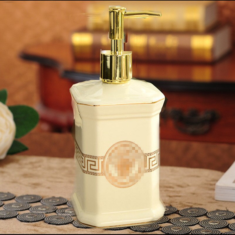 Soap Dispensers Ceramic Emulsion Dispensing Bottle Preser Portable Soap Dispensers Perfume Hand Shower Gel Shampoo Bottle 400ML