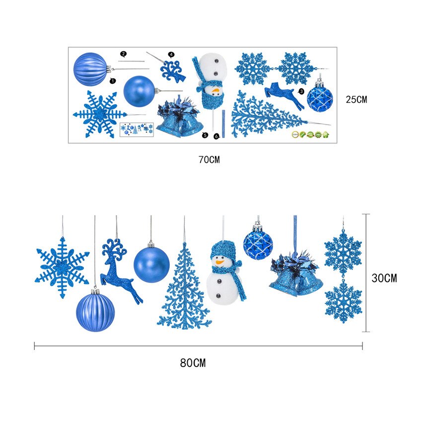 Kerstversiering uil op een tak muurstickers huisdecoratie doe-het-zelf raamstickers winkel etalage decoratie muurschildering: Blauw