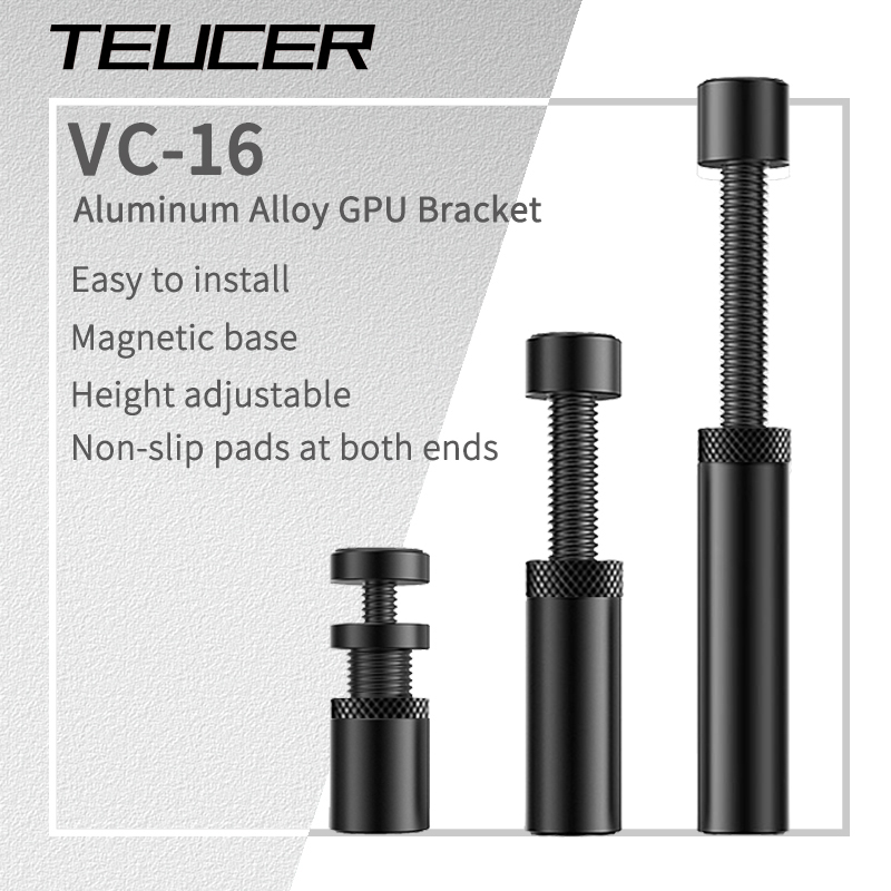 TEUCER VC-16 Grafische kaart GPU-houder Verticale telescopische roterende standaard Magnetische beugel Videokaarthouder