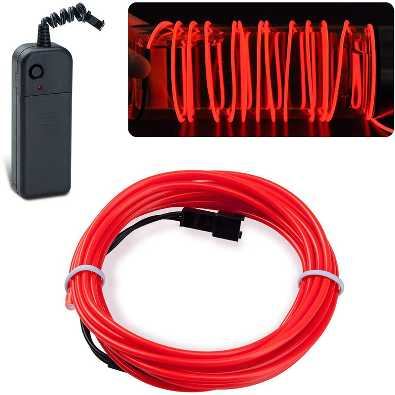Câble métallique fluo à LED, 2m, luminaire décoratif idéal pour une soirée séparés ante, Noël, une voiture ou un rave: Ivoire