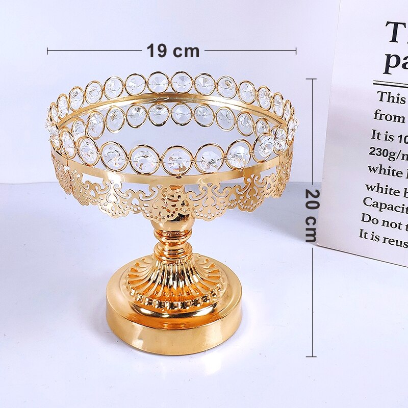 Présentoir à gâteaux en métal avec miroir en acrylique, 1 pièce, sur socle, pour fête d'anniversaire, mariage, Dessert, Cupcake, doré, décor de maison: 19cm gold