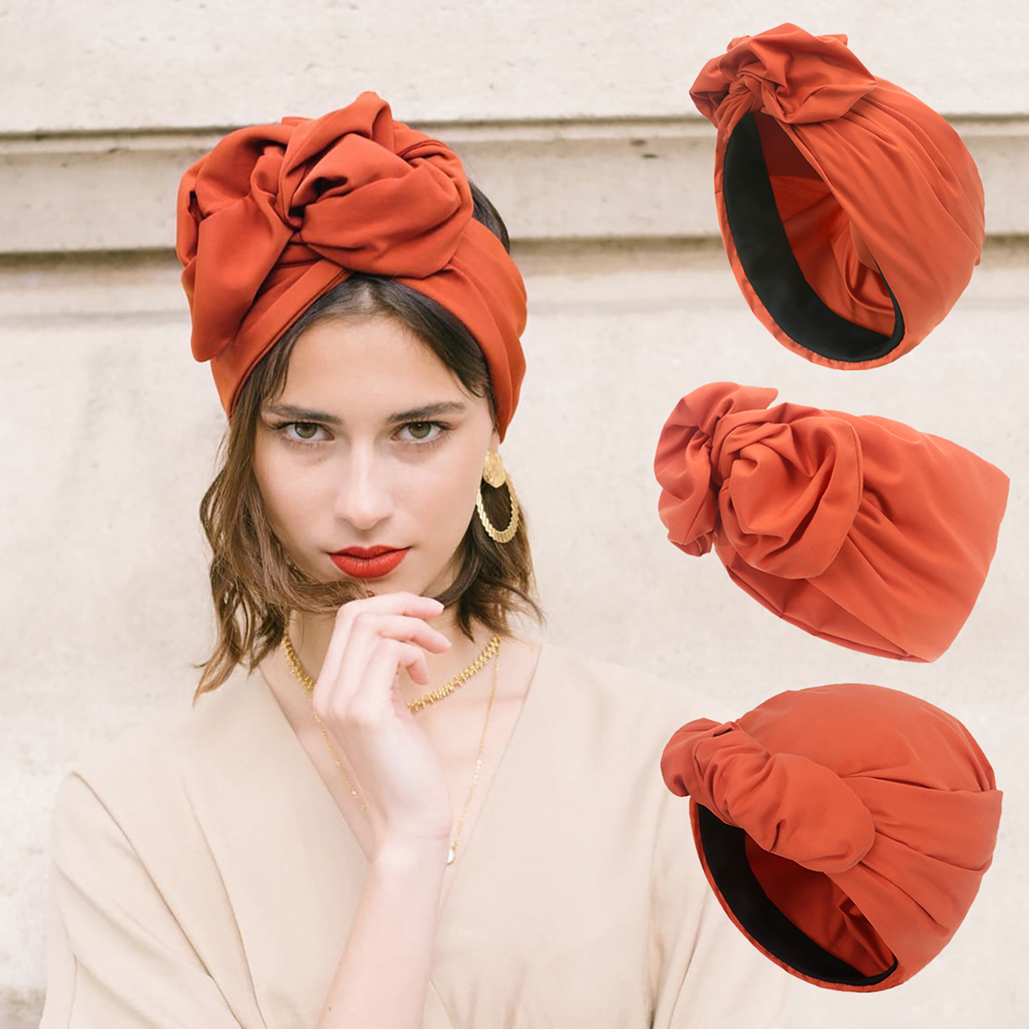 Vrouw Moslim Hoofddoek Cap Katoenen Hoofdband Afrikaanse Hoofd Wraps Elegante Retro Tulband voor Dames Mutsen Caps Moslim Hoofddeksel