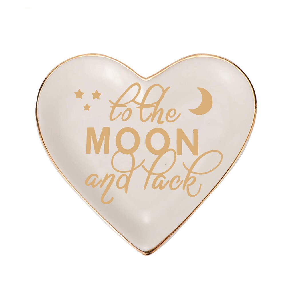 Ceramics love Storage Tray Love Jewelry Dish Gilded Letter Small Dish Necklace Storage Plate Tray Christmas: 3