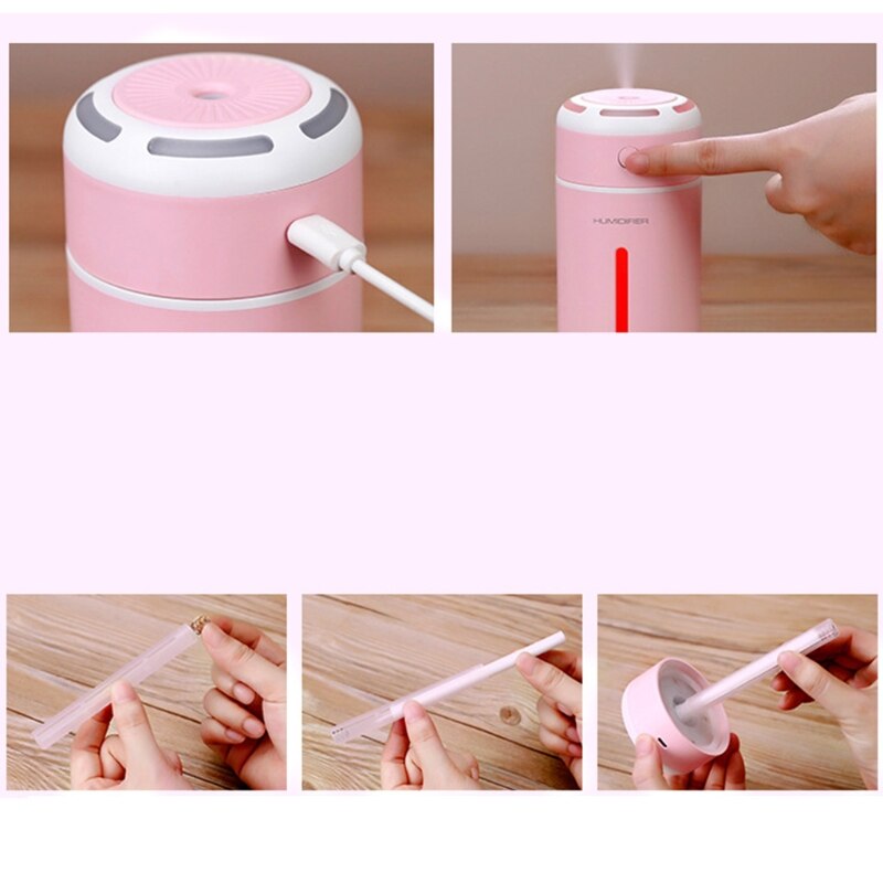 Portable 230ML Humidifier Ultrasonic USB Aroma Essential Oil Diffuser Air Purifier Freshener Romantic Color Night Lamp