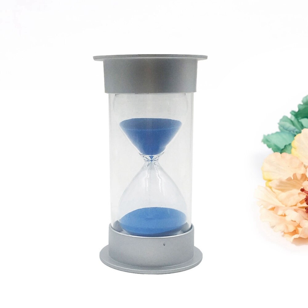 25 Minutes Hourglass Timer Decoration Small Silver Covered Blue Sand Hourglass Timer Children's Playing
