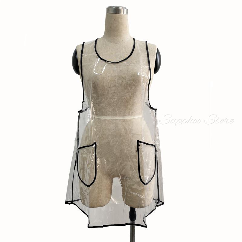 Kapper Huisdier Groomer Werken Schorten Kappers Schort Kapsalon Waterdichte Transparante Tpu Schort Met Pocket Voor Salon: With Pocket