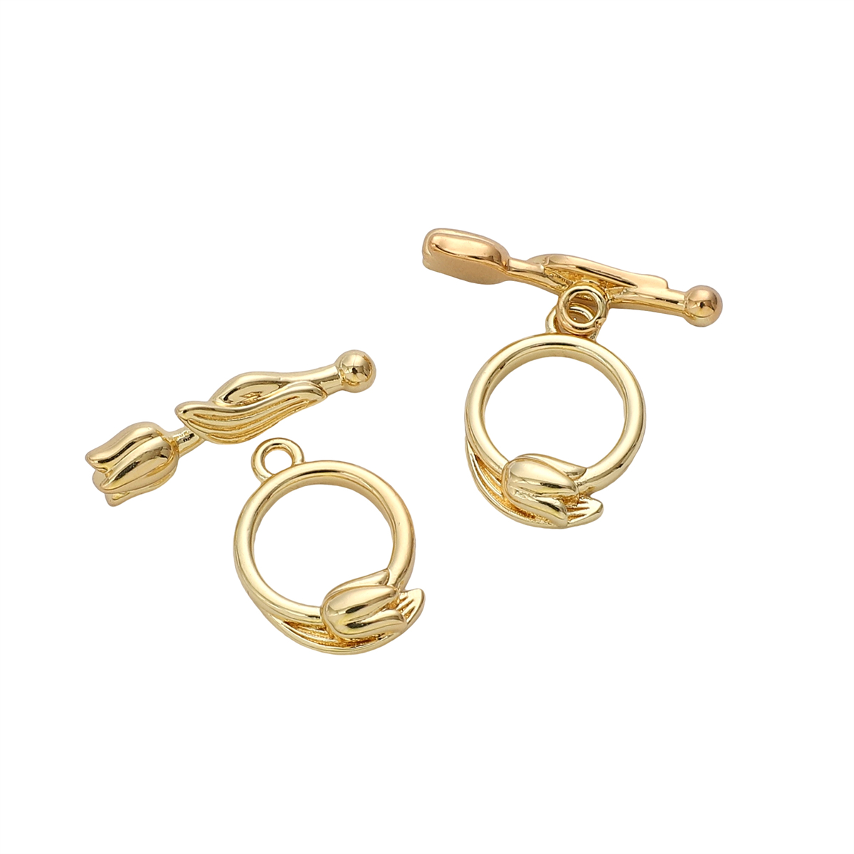 1 set van 14k vergulde messing koperen metalen sluitingen voor het maken van zelfgemaakte armbanden en kettingen.: Blauw