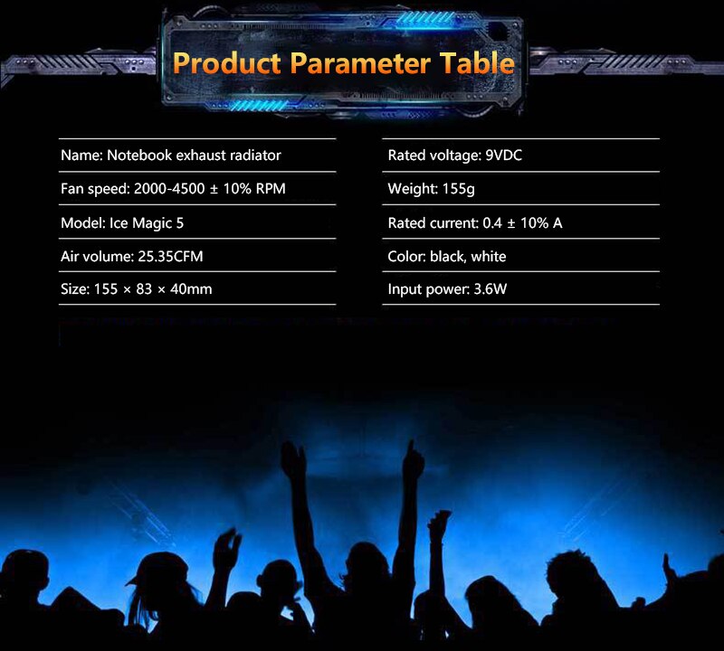 CoolCold Ice Magic 5-enfriador portátil USB para portátil, pantalla LED, radiador inteligente refrigerado por aire para Notebook