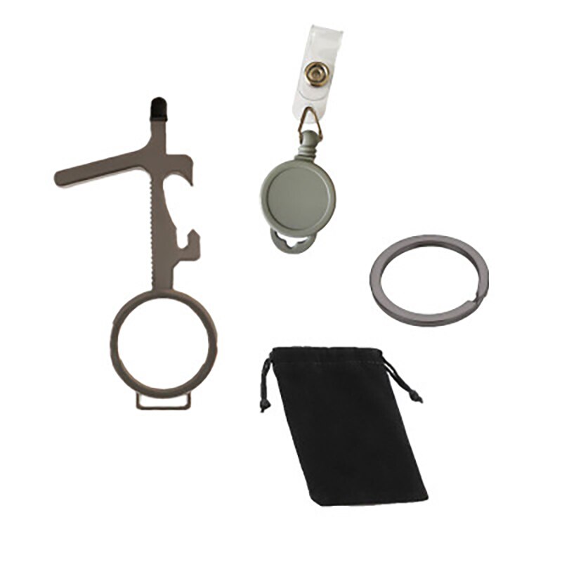 1pcs Door Handle Keychain Portable Stick Non-contact Hygiene Hand Press Elevator Tool Door Opener Avoid Touching Key Buckle 12: F