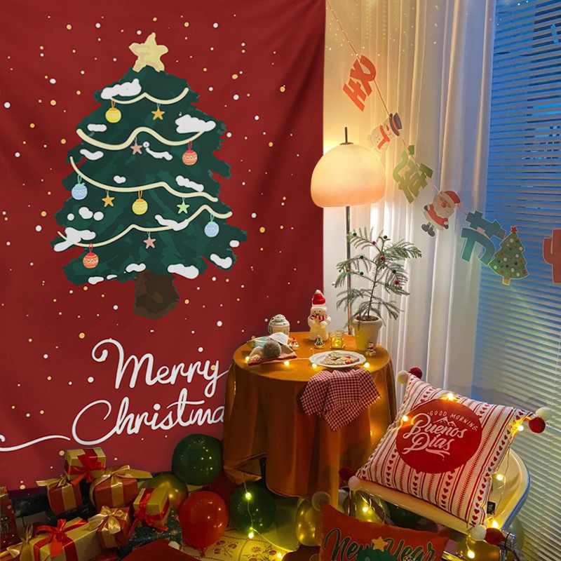 Christmas Decorative Hanging Tapestry Room Backdrop Photo Props Wall Tapestry Xmas Year Hanging Cloth