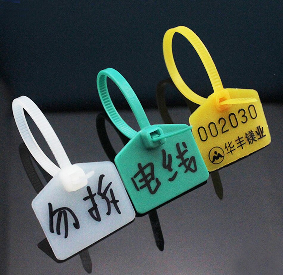 Plastic Tags, Double-locked Nylon Labeling Tags Luggage Tags Writable Parcel Tags Labels with Cable Ties for Customs