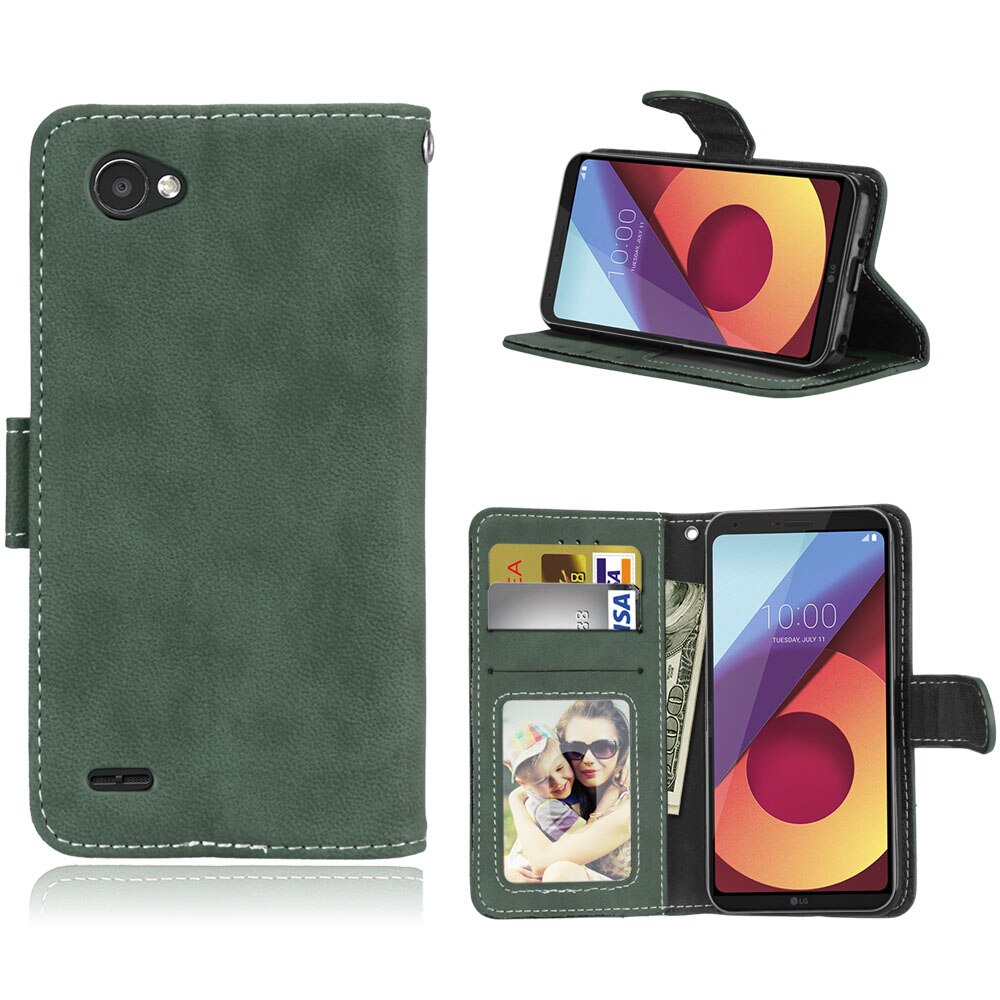 Étui à rabat en cuir pour LG Q6 Alpha, housse de protection pour LG Q6 Alpha Q6a Q6 a M700: Green