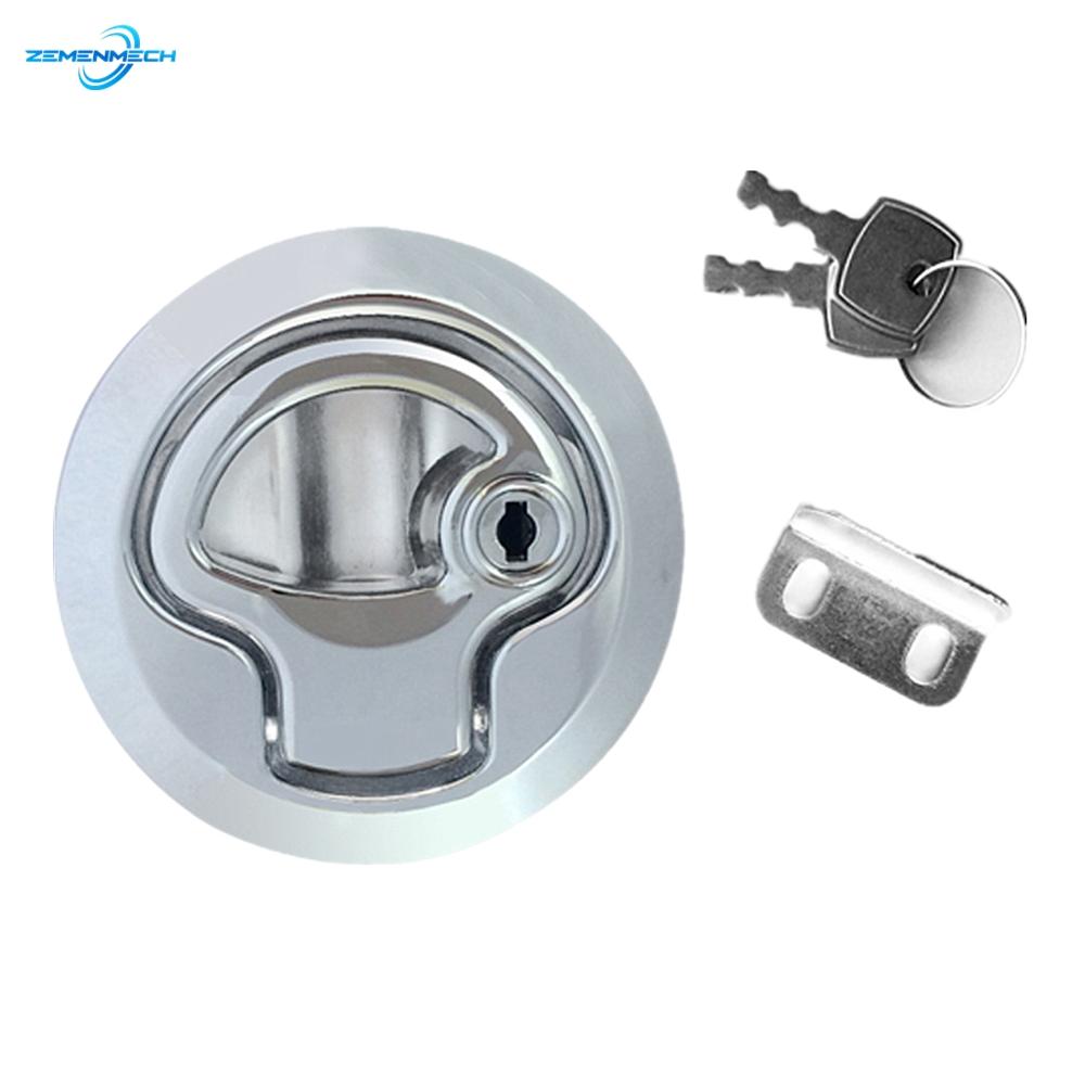 Zemenmech Zinc Alloy Chrome Finished Flush Latch Flush Pull Latches Slam Lift Handle Deck Boat Accessories Marine Hardware Kayak