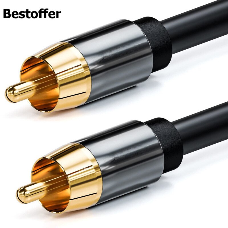 Cable Coaxial de Audio Digital HIFI, conector RCA macho a macho, 75Ω, SPDIF, Subwoofer, Lotus Line: 3M