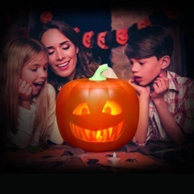 Pre Halloween Flash Talking Animated LED Pumpkin Projection Lamp for Home Party Ship after September 20th