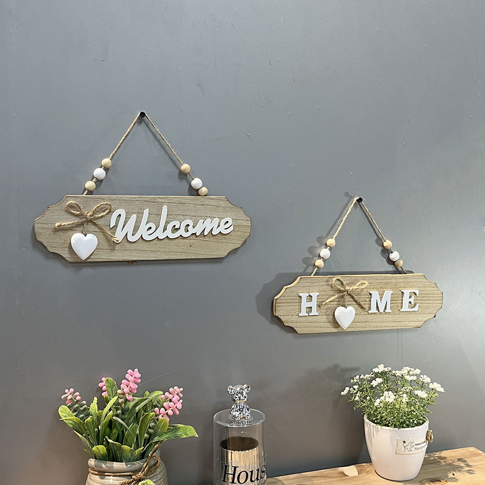 Letrero de madera para puerta Delantera, cartel de bienvenida, decoración del hogar, arco